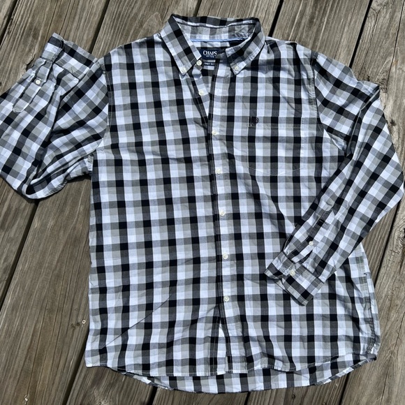 Chaps Other - Chaps extra large button down dress shirt black/white checkered